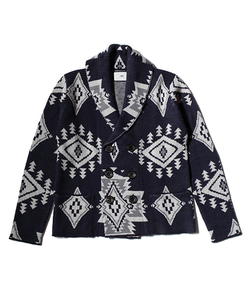 2017 A/W TMT NATIVE JACQUARD KNIT W-BREASTE CARDIGAN