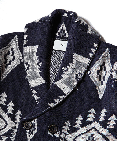 2017 A/W TMT NATIVE JACQUARD KNIT W-BREASTE CARDIGAN