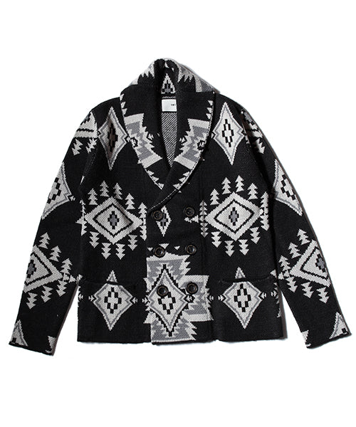 2017 A/W TMT NATIVE JACQUARD KNIT W-BREASTE CARDIGAN