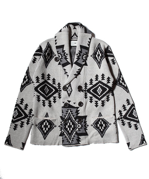 2017 A/W TMT NATIVE JACQUARD KNIT W-BREASTE CARDIGAN