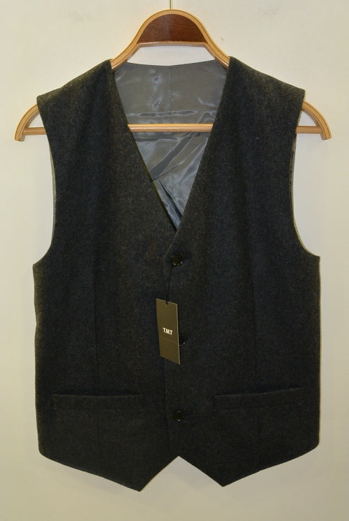 2016 A/W TMT FLANNEL TAILORED VEST CHARCOAL