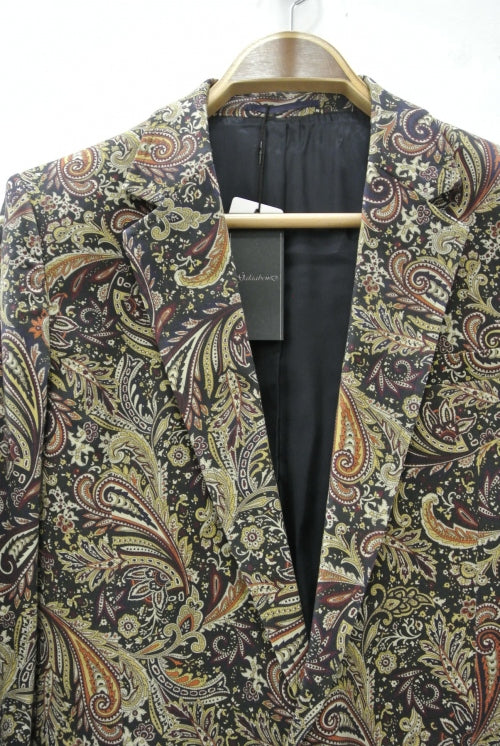 2014 A/W GalaabenD チノストレッチ ダークペイズリーprint 1BJK 07/NAVY×BORDEAUX