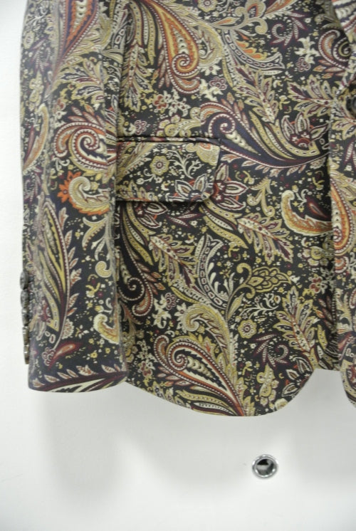 2014 A/W GalaabenD チノストレッチ ダークペイズリーprint 1BJK 07/NAVY×BORDEAUX