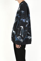 2020 A/W LAD MUSICIAN INKJET BIRD DOG MONKY CREW NECK BIG PULLOVER