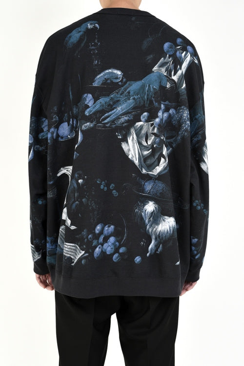 2020 A/W LAD MUSICIAN INKJET BIRD DOG MONKY CREW NECK BIG PULLOVER
