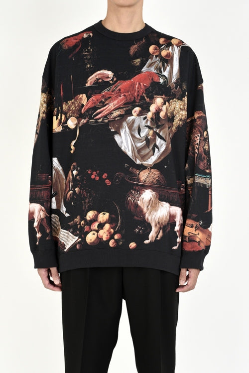 2020 A/W LAD MUSICIAN INKJET BIRD DOG MONKY CREW NECK BIG PULLOVER