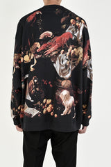 2020 A/W LAD MUSICIAN INKJET BIRD DOG MONKY CREW NECK BIG PULLOVER