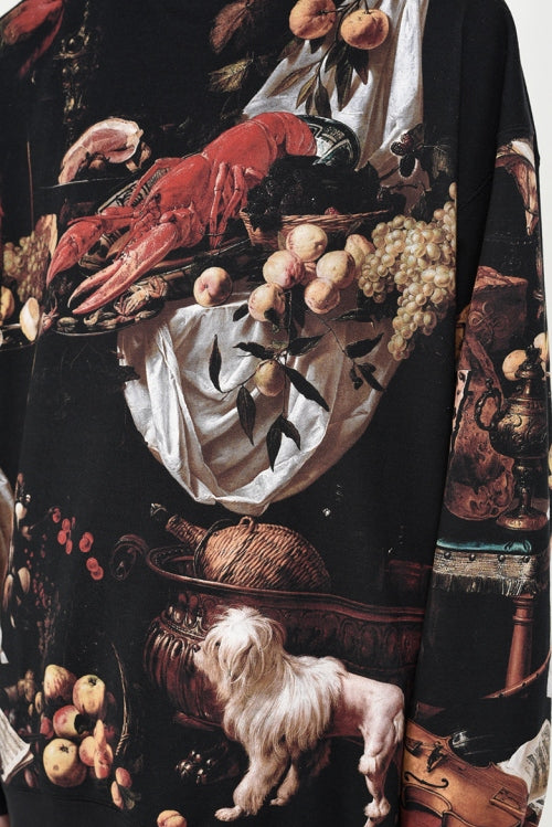 2020 A/W LAD MUSICIAN INKJET BIRD DOG MONKY CREW NECK BIG PULLOVER