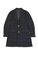 2015 A/W NUMBER (N)INE Chesterfield Coat_Window Pane NAVY 