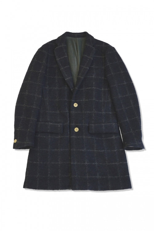 2015 A/W NUMBER (N)INE Chesterfield Coat_Window Pane NAVY 