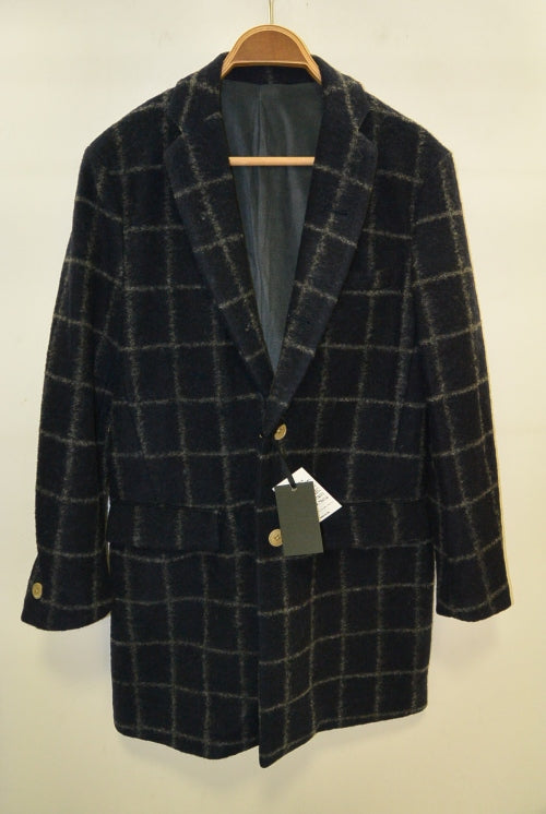 2015 A/W NUMBER (N)INE Chesterfield Coat_Window Pane NAVY 
