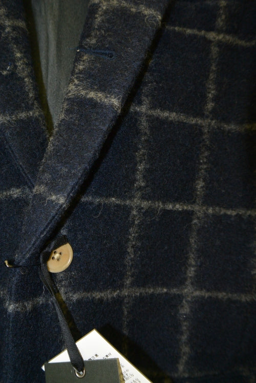 2015 A/W NUMBER (N)INE Chesterfield Coat_Window Pane NAVY 