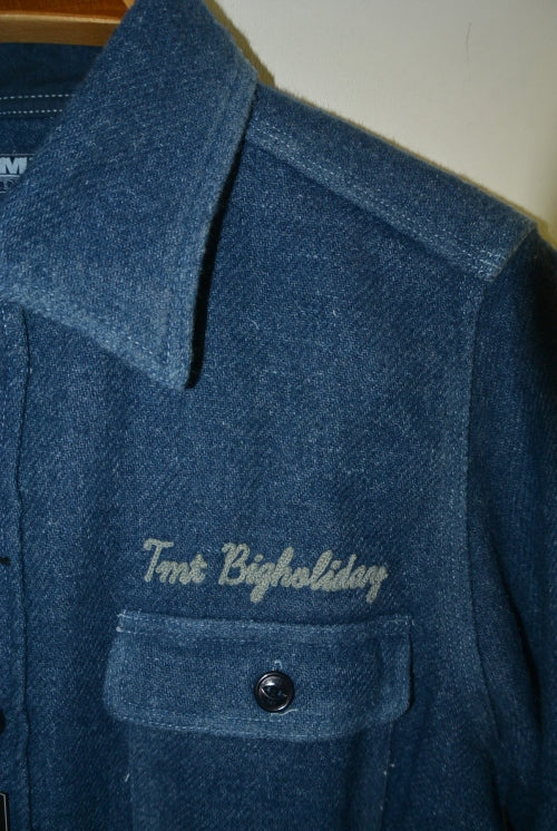 2015 A/W TMT L/SL INDIGO WOOL SHIRT INDIGO LIGHT