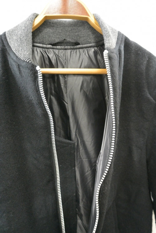2015 A/W JAMA RICO Shadow Check Pudding Flight Jacket BLACK