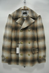 2014 A/W n(n) BY NUMBER (N)INE Pea Coat_Wool Check BROWN
