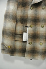 2014 A/W n(n) BY NUMBER (N)INE Pea Coat_Wool Check BROWN