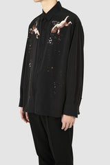 2021 A/W LAD MUSICIAN DECHIN INKJET ANGEL BIG SHIRT