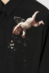 2021 A/W LAD MUSICIAN DECHIN INKJET ANGEL BIG SHIRT