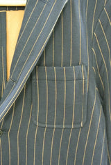 2014 A/W JAMA RICO QUILTING STRIPE KNIT JACKET NAVY