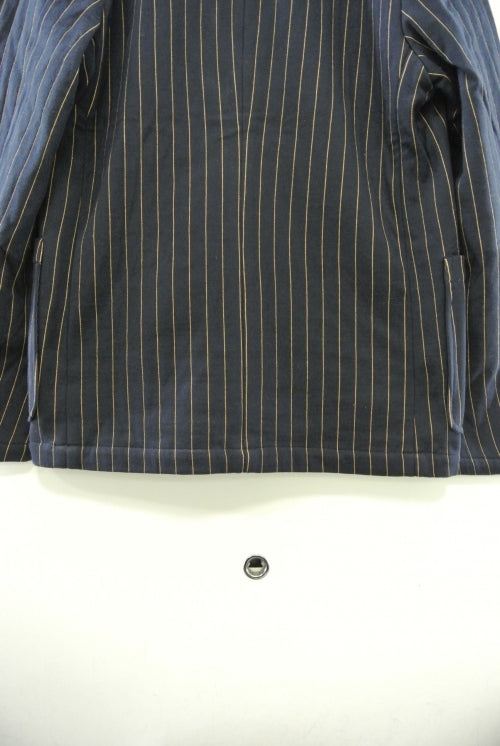 2014 A/W JAMA RICO QUILTING STRIPE KNIT JACKET NAVY