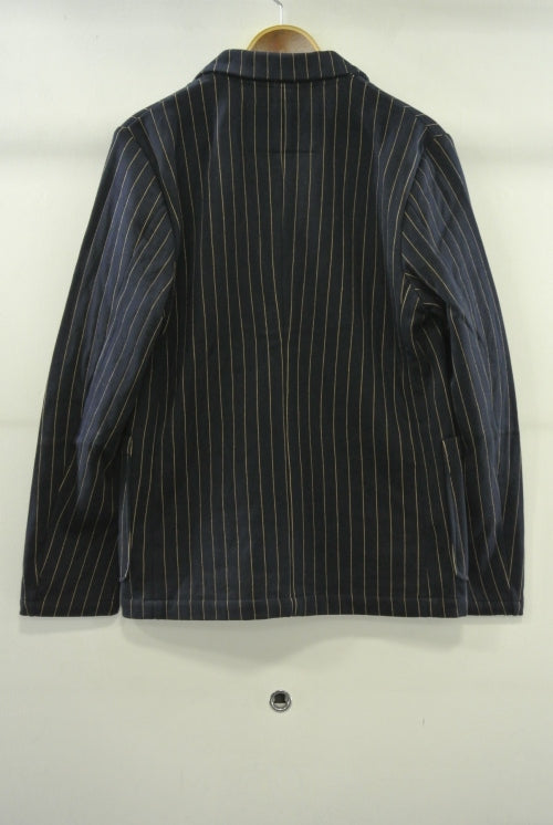 2014 A/W JAMA RICO QUILTING STRIPE KNIT JACKET NAVY