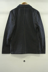 2014 A/W JAMA RICO QUILTING STRIPE KNIT JACKET NAVY