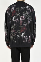 2020 A/W LAD MUSICIAN INKJET FLOWER SKULL CREW NECK BIG PULLOVER
