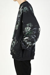 2020 A/W LAD MUSICIAN INKJET FLOWER SKULL CREW NECK BIG PULLOVER