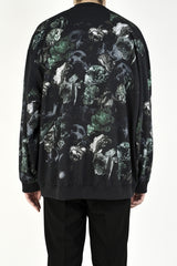 2020 A/W LAD MUSICIAN INKJET FLOWER SKULL CREW NECK BIG PULLOVER