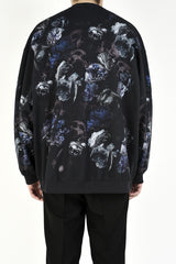 2020 A/W LAD MUSICIAN INKJET FLOWER SKULL CREW NECK BIG PULLOVER
