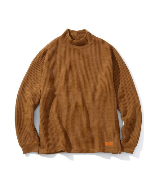 2020 A/W NUMBER (N)INE LOGO EMBROIDERED MOCK NECK WAFFLE SWEATER