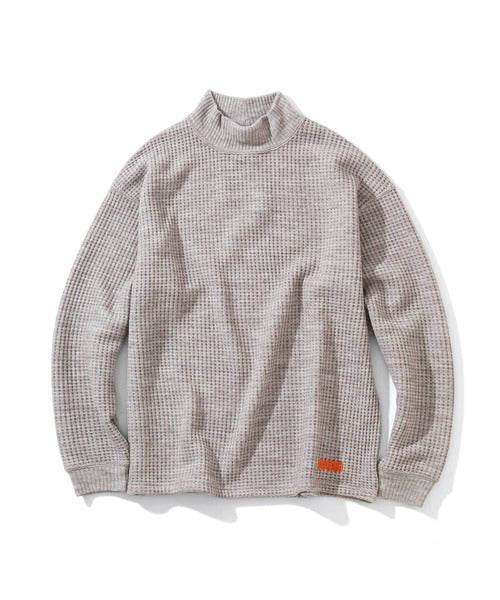 2020 A/W NUMBER (N)INE LOGO EMBROIDERED MOCK NECK WAFFLE SWEATER