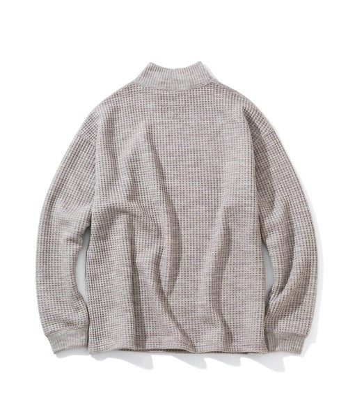 2020 A/W NUMBER (N)INE LOGO EMBROIDERED MOCK NECK WAFFLE SWEATER