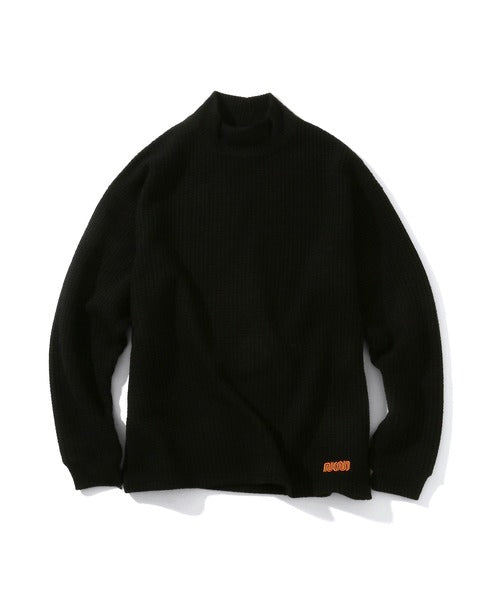 2020 A/W NUMBER (N)INE LOGO EMBROIDERED MOCK NECK WAFFLE SWEATER