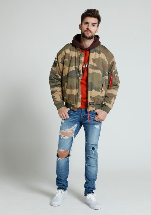 2016 A/W MARBLES WASHED BOMBER WOOD LAND