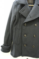 2014 A/W JAMA RICO DOUBLE CLOTH AIR MELTON P-COAT NAVY
