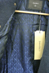 2014 A/W JAMA RICO DOUBLE CLOTH AIR MELTON P-COAT NAVY