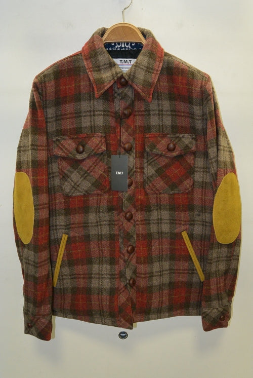 2015 A/W TMT C.P.O WOOLCHECK COAT RED