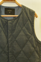 2015 A/W JAMA RICO CHECK QUILTIG VEST CHARCOAL