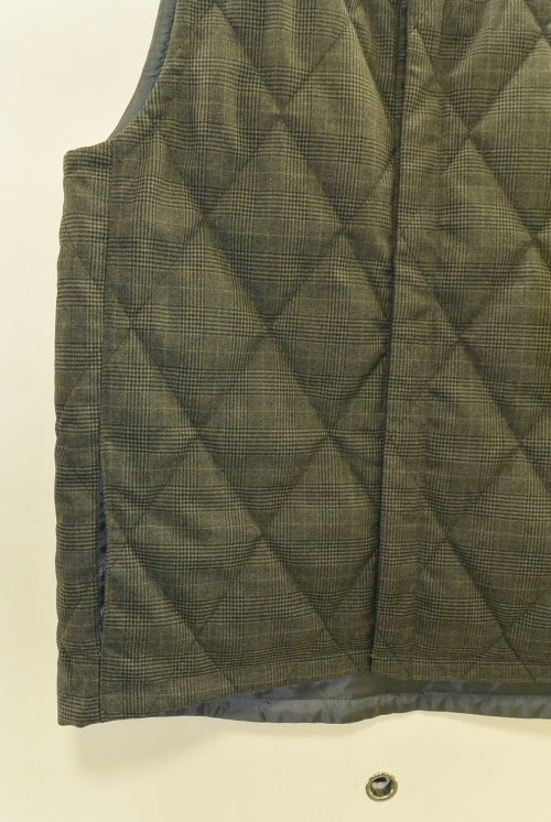 2015 A/W JAMA RICO CHECK QUILTIG VEST CHARCOAL