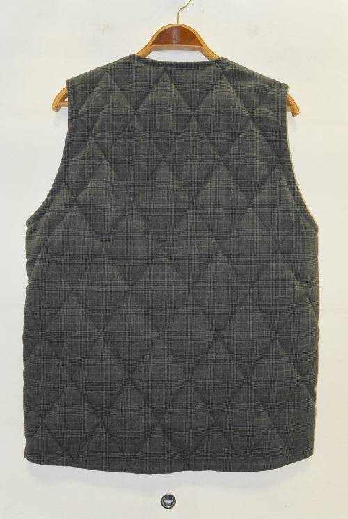 2015 A/W JAMA RICO CHECK QUILTIG VEST CHARCOAL