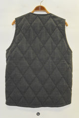 2015 A/W JAMA RICO CHECK QUILTIG VEST CHARCOAL