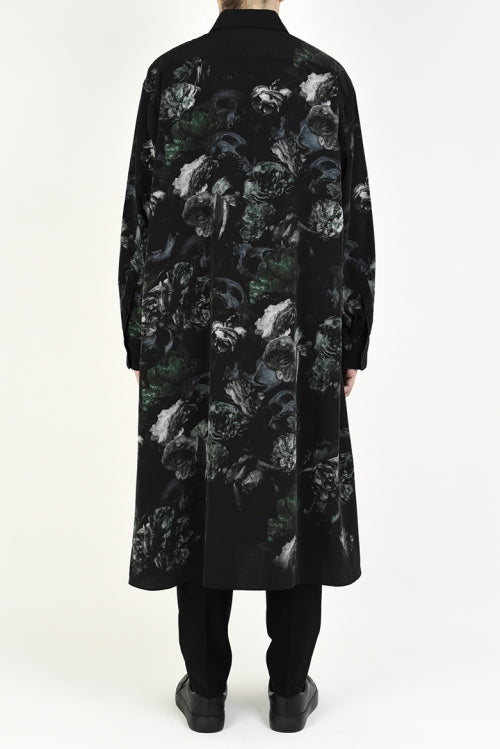 2020 A/W LAD MUSICIAN DECHINE INKJET FLOWER SKULL LONG SHIRT