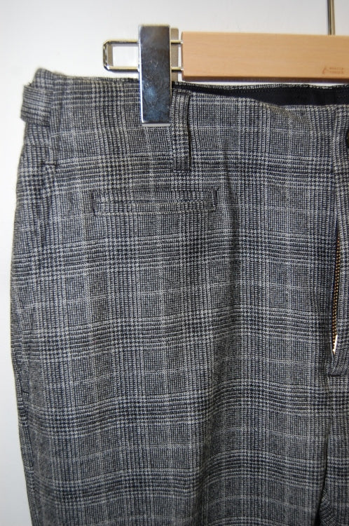 2013 A/W GalaabenD 2/60フラノストレッチチェック tapered PT BLACK×GRAY