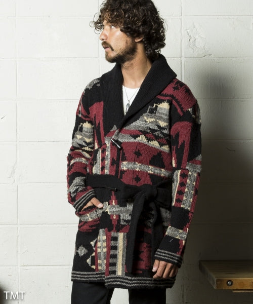 2018 A/W TMT PERUVIAN HANDKNIT NATIVE PATTERN GOWN