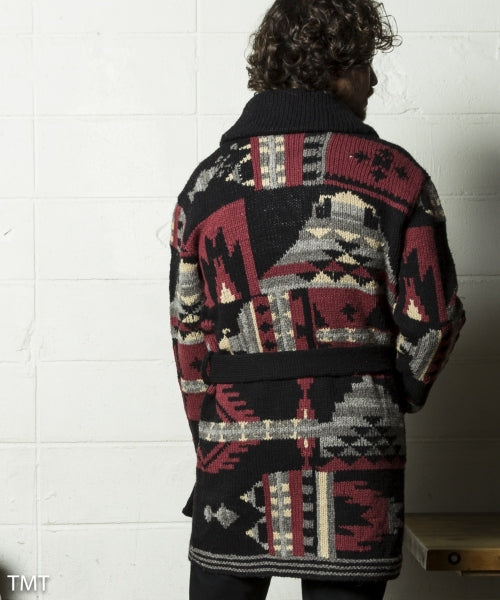 2018 A/W TMT PERUVIAN HANDKNIT NATIVE PATTERN GOWN