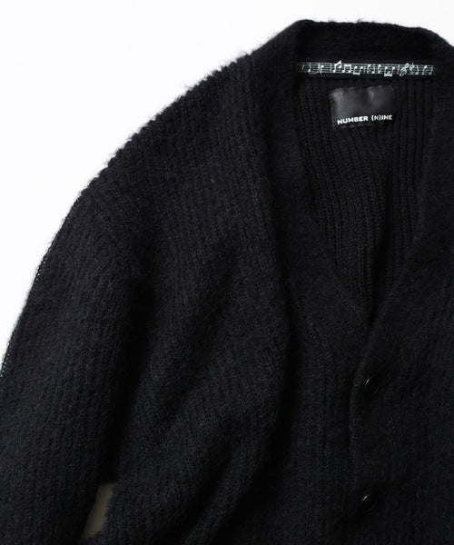2021 A/W NUMBER (N)INE MOHAIR BRUSHED KNIT CARDIGAN
