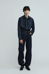 2026 A/W LAD MUSICIAN 11.5oz DENIM FLARE DRAPE PANTS