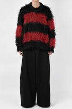 2025 A/W LAD MUSICIAN SHAGGY BORDER KNIT PULLOVER