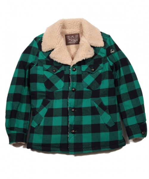 2019 A/W TMT COTTON-WOOL BUFFALO CHECK BOA RANCH COAT(TJKF1909